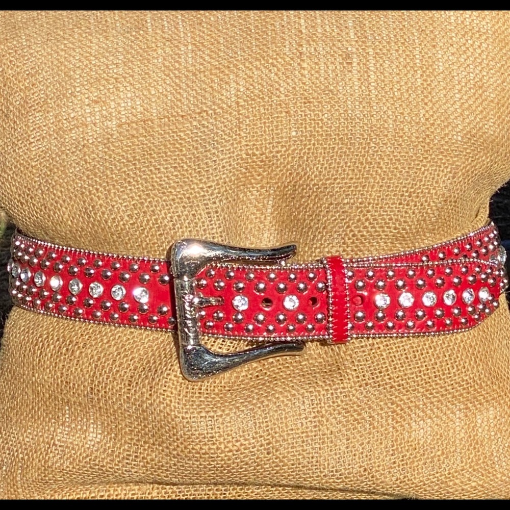 Guess Red and Silver Bling Belt